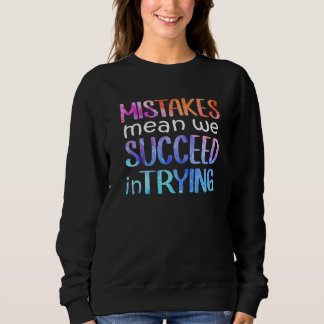 Camiseta Erro Significa Sucesso Tentando Mentalidade de Cre