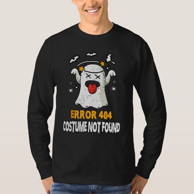 Camiseta Error 404 Costume Not Found Halloween Ghost (Frente)