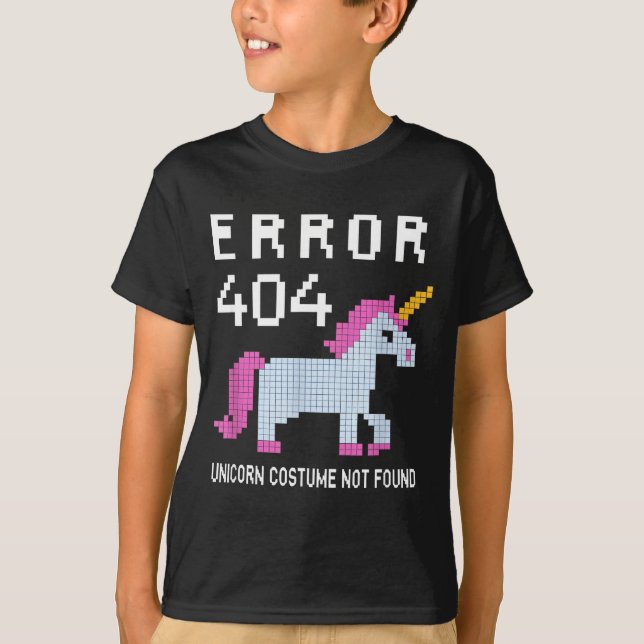 Camiseta Error 404 Unicorn Costume Found Halloween Programm (Frente)
