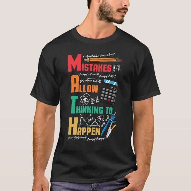 Camiseta Erros matemáticos permitem pensar em matemática (Frente)