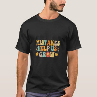 Camiseta Erros nos ajudam a crescer retrô para professor de