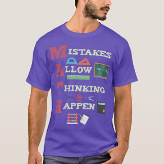 Camiseta Erros Permitem Pensar Acontecem Professor de Matem