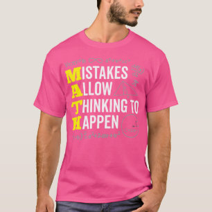 Camiseta Erros permitem pensar em acontecer citação matemát