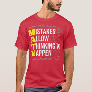 Camiseta Erros permitem pensar em acontecer citação matemát
