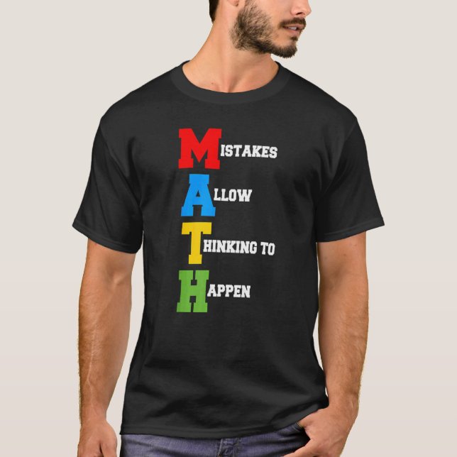 Camiseta Erros Permitem Pensar Em Acontecer Matemática (Frente)