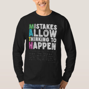 Camiseta Erros Permitem Pensar Em Acontecer, Professor De M