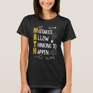 Camiseta Erros permitem pensar em acontecer professor de ma