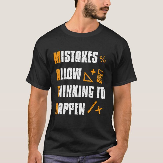 Camiseta Erros Permitem Pensar Em Acontecer Professor De Ma (Frente)