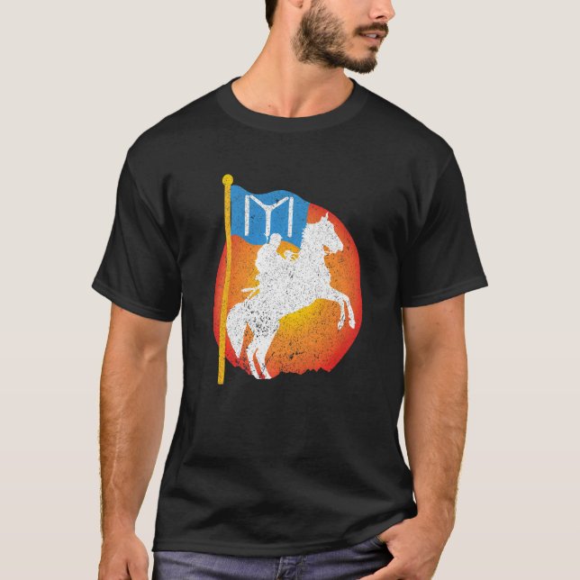 Camiseta Ertugrul Gazi Cavalo Andando Kayi Flag Ertugrul Be (Frente)