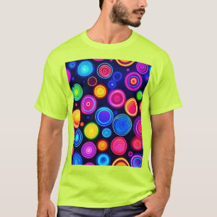 Camiseta Erupção de Círculo de Neon