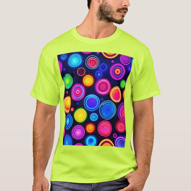 Camiseta Erupção de Círculo de Neon (Frente)