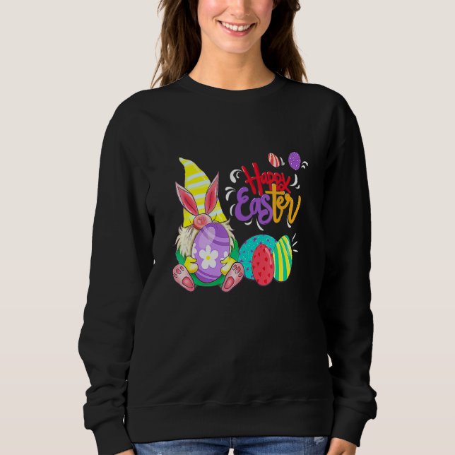 Camiseta Erva de coelho Bunny Gnome caçando Felz pascoa eng (Frente)