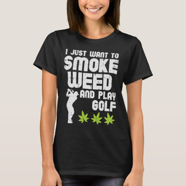Camiseta Erva De Fumaça Joga Golfe Golfe ThGolfer Stoner (Frente)