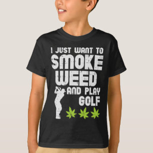 Camiseta Erva De Fumaça Joga Golfe Golfe ThGolfer Stoner