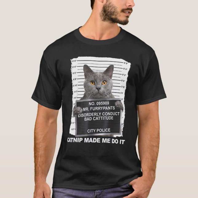 Camiseta Erva-de-gato Me Fez Fazer Isso  Gato (Frente)