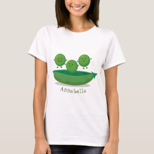 Camiseta Ervilhas de salto bonitas na ilustração de desenho