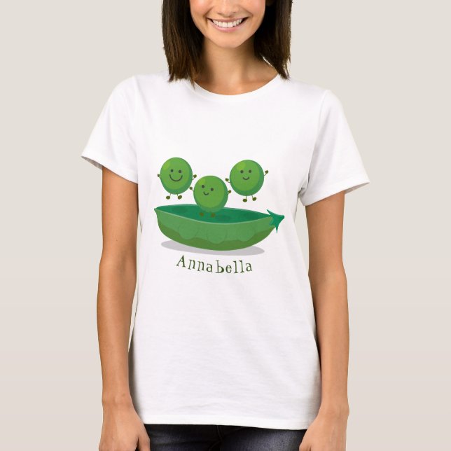Camiseta Ervilhas de salto bonitas na ilustração de desenho (Frente)