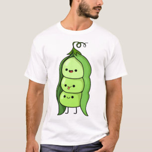 Camiseta Ervilhas Kawaii Em Uma Vagem