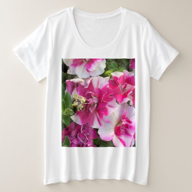 Camiseta Ervilhas magenta e branca (Frente do Design)