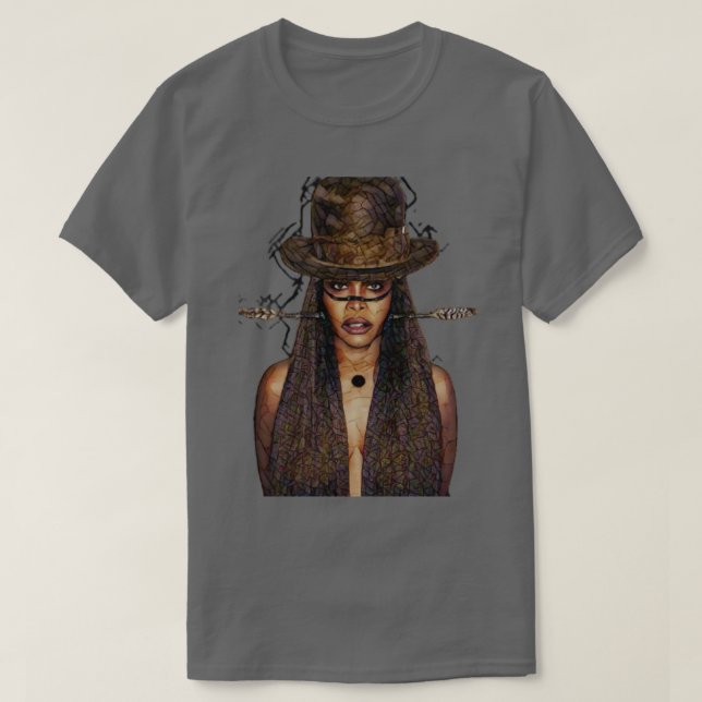 Camiseta Erykah Badu rapper de colheita (Frente do Design)