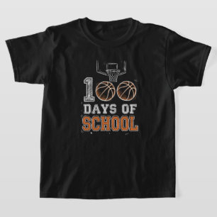 Camiseta Esboço a lápis engraçado de basquete do 100º dia d