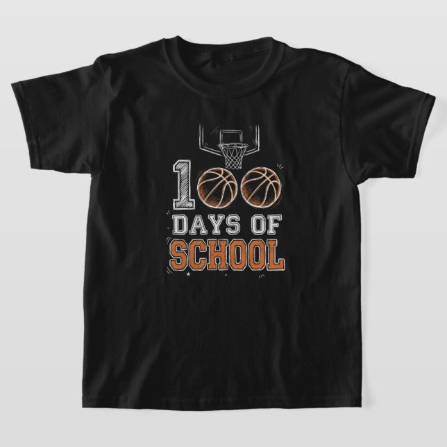 Camiseta Esboço a lápis engraçado de basquete do 100º dia d (Postura )