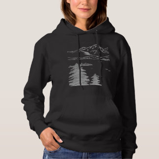 Camiseta Esboço à mão livre de montanhas mínimas Evergreens