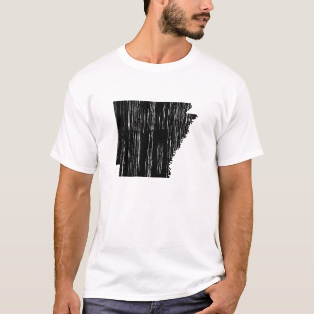 Camiseta Esboço afligido do estado de Arkansas (Frente)