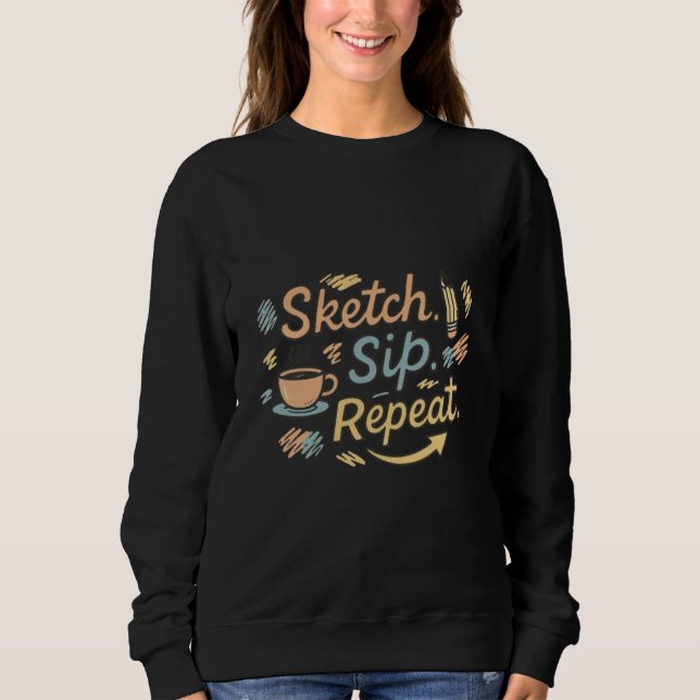 Camiseta Esboço Bebida Repita  (Frente)