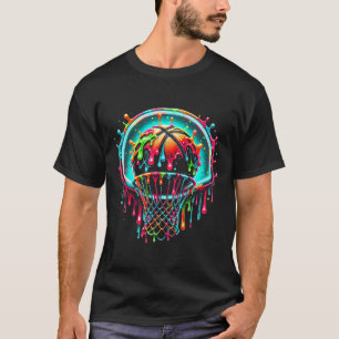 Camiseta Esboço Colorido Pingando Cor Splash Hoop Net Dri