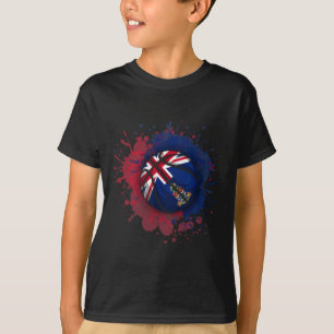 Camiseta Esboço Com Bandeira das Ilhas Cayman