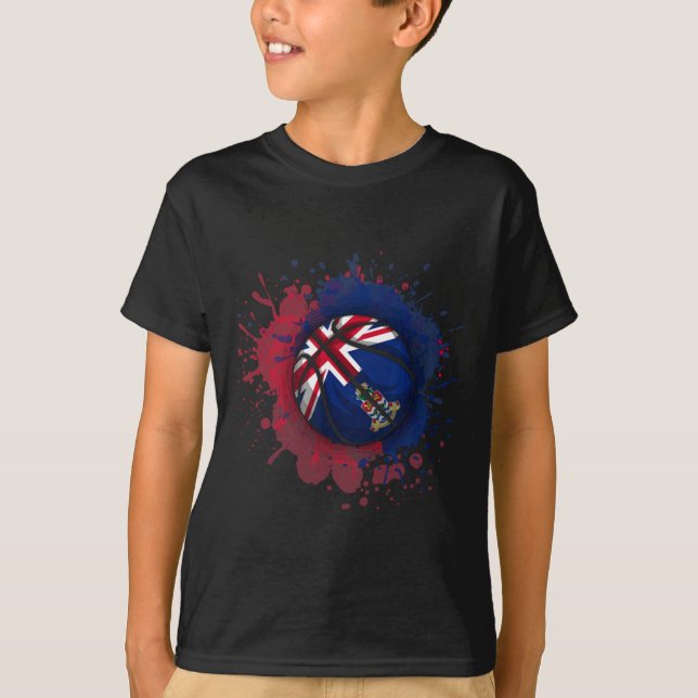 Camiseta Esboço Com Bandeira das Ilhas Cayman  (Frente)