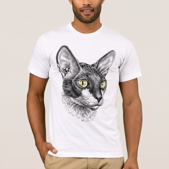 Camiseta Esboço Cornish de Rex (Frente)