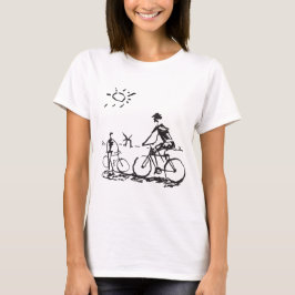 Camiseta Esboço da bicicleta do andando de bicicleta