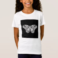 Esboço da borboleta, branco e preto