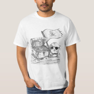 Camiseta Esboço da Cena do Tesouro Pirata
