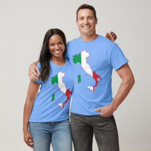 Camiseta Esboço da Itália com vermelho, branco e azul iguai