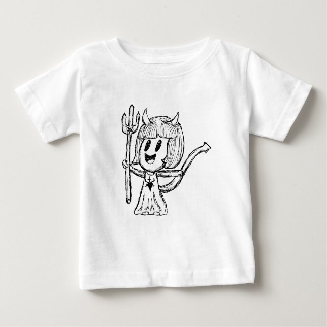 Camiseta Esboço da Menina do Diabo (Frente)