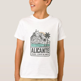 Camiseta Esboço de Alicante Castelo de Santa Bárbara Costa 