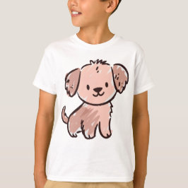 Camiseta Esboço de Cachorrinho Fofo - Adorável Pet Desenhad