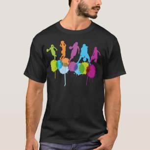Camiseta Esboço de Cores no Basquete