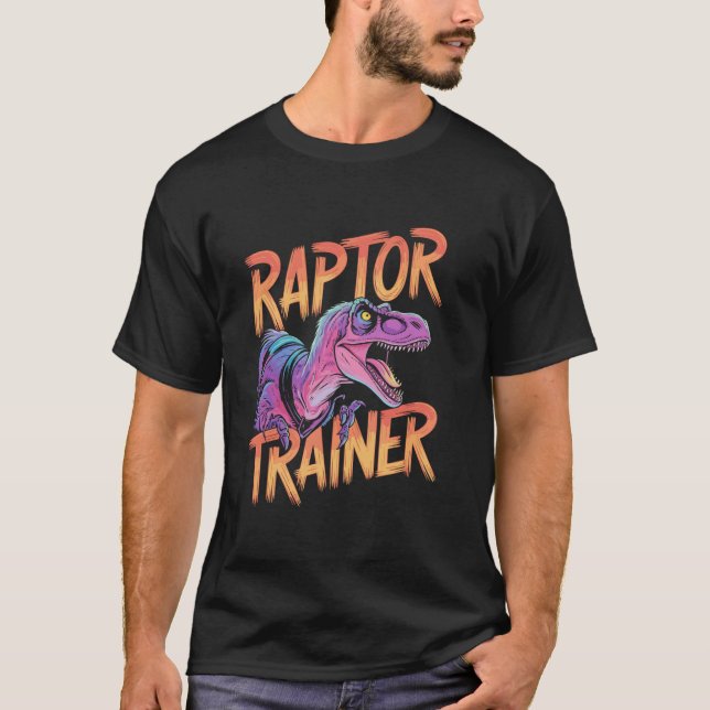 Camiseta Esboço de Dinossauro Treinador de Raptor (Frente)
