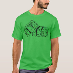 Camiseta Esboço de Fardos de Feno Rústico