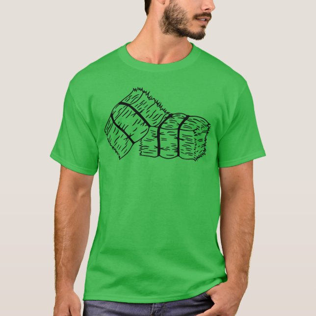 Camiseta Esboço de Fardos de Feno Rústico (Frente)