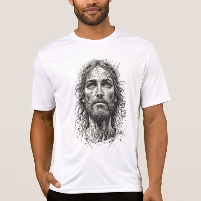 Camiseta esboço de Jesus, Chris (Frente)