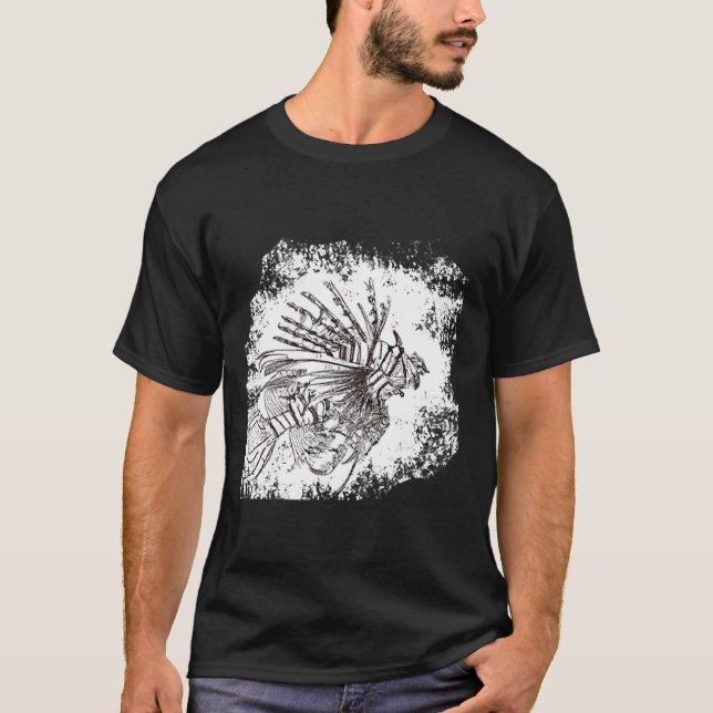 Camiseta Esboço de lionfish (Frente)