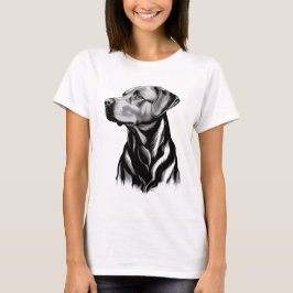 Camiseta Esboço de Mãe de Cachorro Labrador Retriever Preto