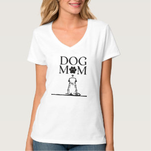 Camiseta Esboço de Mãe de Cachorro Sentada com Cachorro Lea
