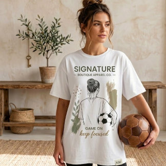 Camiseta Esboço de Menina de Futebol em Watercolor Tri-Blen