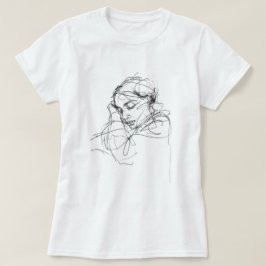 Camiseta Esboço de Mulher Dormindo Pacífica